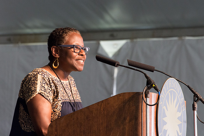 Sabrina Lynn Motley at the opening of the 2014 Folklife Festival. Photo by Rachel Winslow, Ralph Rinzler Folklife Archives