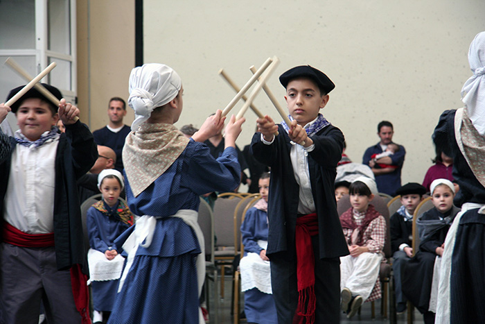 At the San Francisco Basque Cultural Center, members of Zazpiak Bat begin learning traditional dance at a very young age. Photo by Elisa Hough, Ralph Rinzler Folklife Archives
