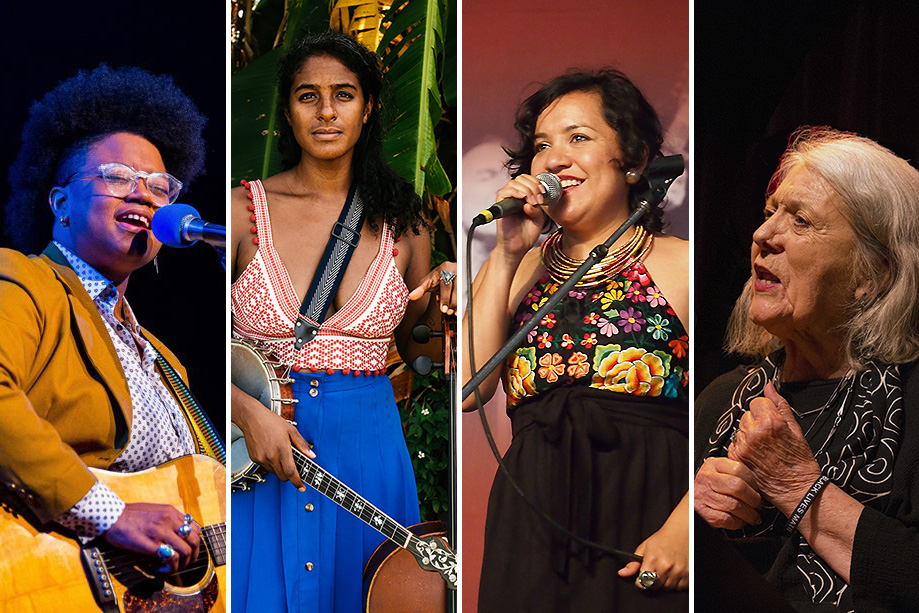 Left to right: Amythyst Kiah, Leyla McCalla, Martha Gonzalez, and Barbara Dane. Photos courtesy of the artists