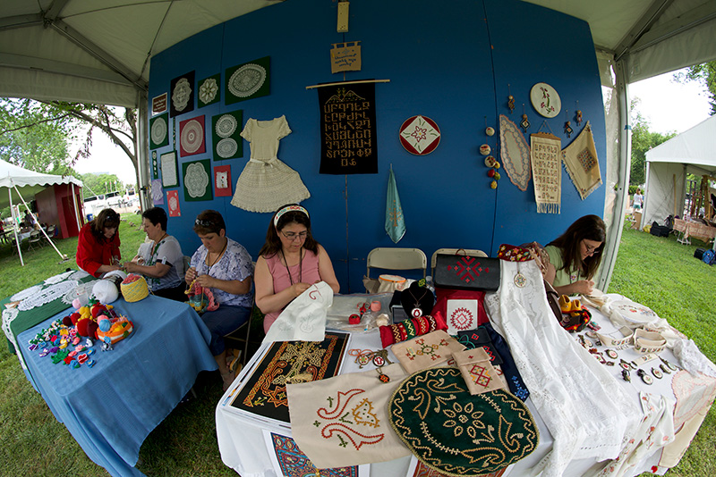 Maral Shohmahlian-Berberian works at far right.