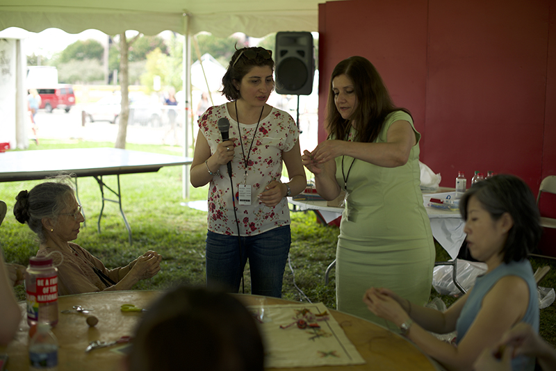 Maral leads a workshop demonstration.