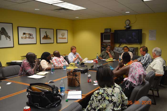 The delegation convenes for a meeting at the National Zoo. Photo by Elizabeth Ouma, courtesy of the Kenya Cultural Centre