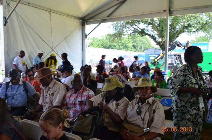 The delegation awaits the start of the Festival opening ceremony. Photo by Elizabeth Ouma, courtesy of the Kenya Cultural Centre