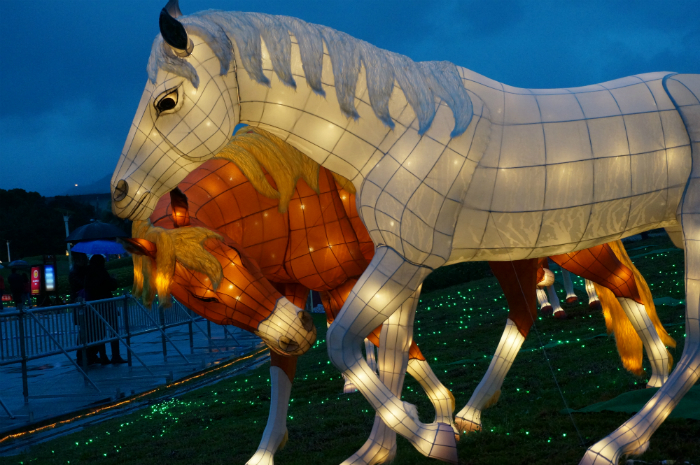 Lantern display in Taipei, Taiwan, rings in the Year of the Horse.