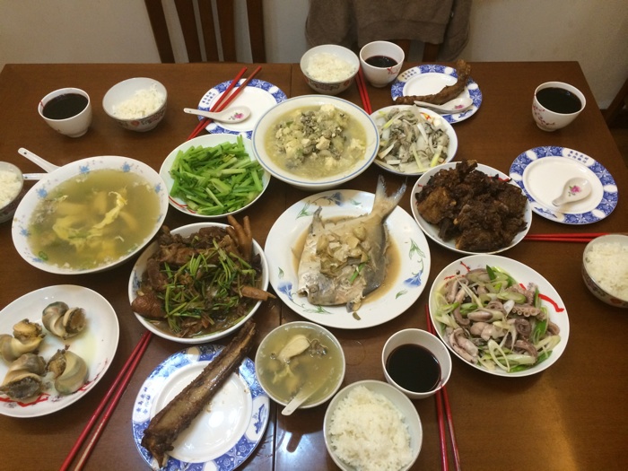 Dinner on New Year's Eve. Photo by Yifei Chen
