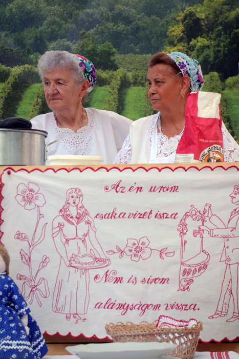 Ilona Bolvári and Ilona Bolvári preparing <i>krumpli gombóc</i>. Photo by Lili A. Kocsis