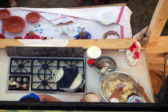 View of the cooking process for the krumpli gombóc. Photo by Lili A. Kocsis