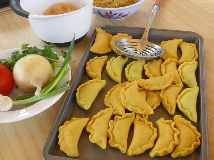 Empanadas ready for frying at the 2011 Folklife Festival.