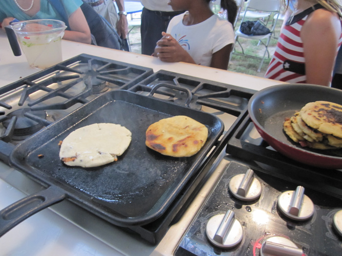 Pupusas being prepared on the National Mall during the 2011 Folklife Festival