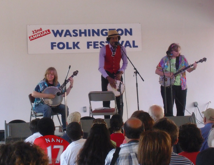 Christylez Bacon performing with Cathy Fink and Marcy Marxer at the Washington Folk Festival on June 2, 2012.