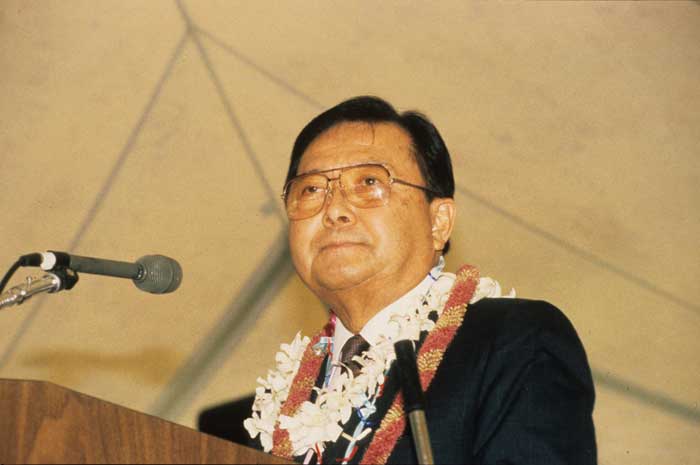Senator Inouye at the 1989 Smithsonian Folklife Festival.