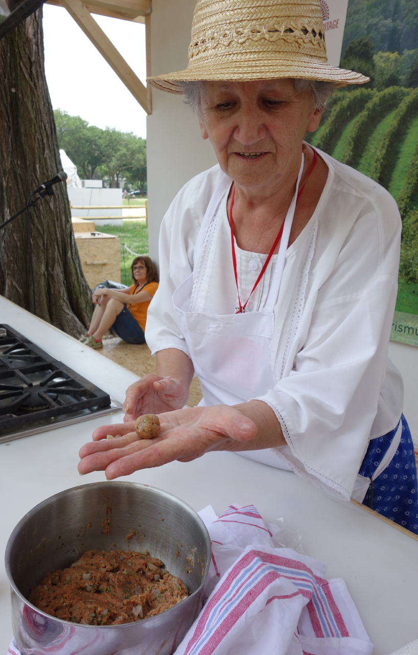 <i>Tyúkhúsleves májgombóccal</i> (Chicken Soup with Liver Dumplings) is a dish traditionally prepared at weddings and other celebrations in the Bácska region of Hungary. Photo by Lili A. Kocsis