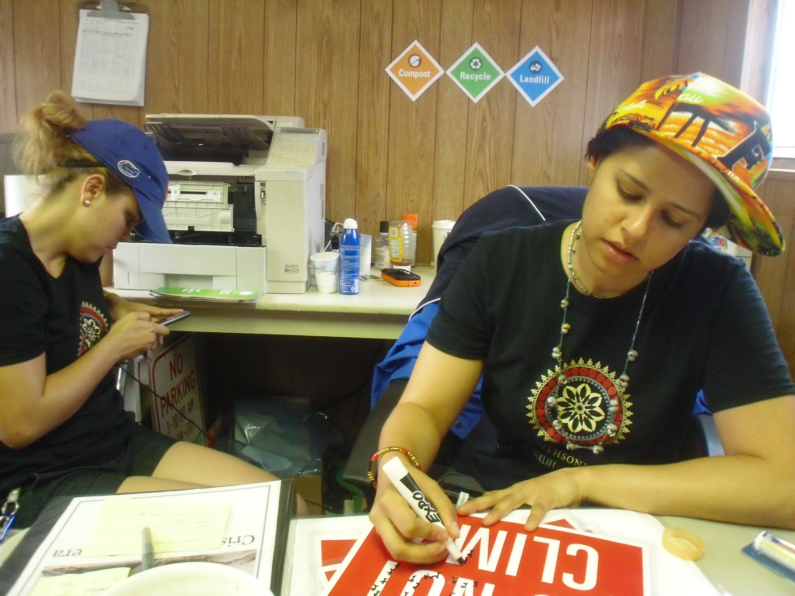 Smithsonian Folklife Festival Production Manager, Cristina Díaz-Carrera with one of her interns, Rocío Granela. Photo by Sojin Kim