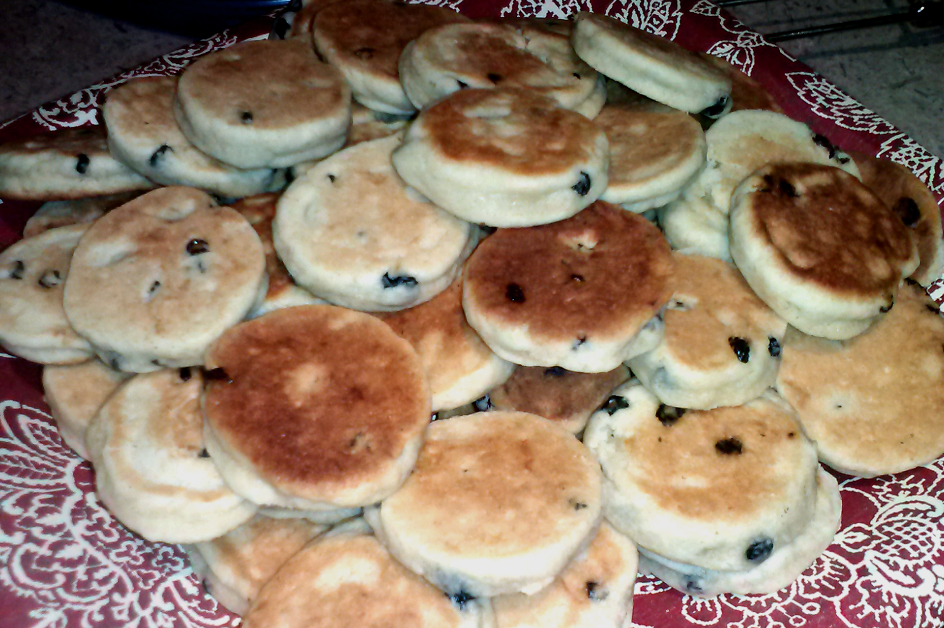Welsh cakes hot off the griddle.