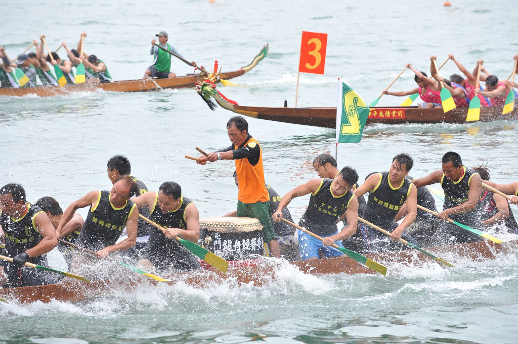 Dragon boat competition in Hong Kong.