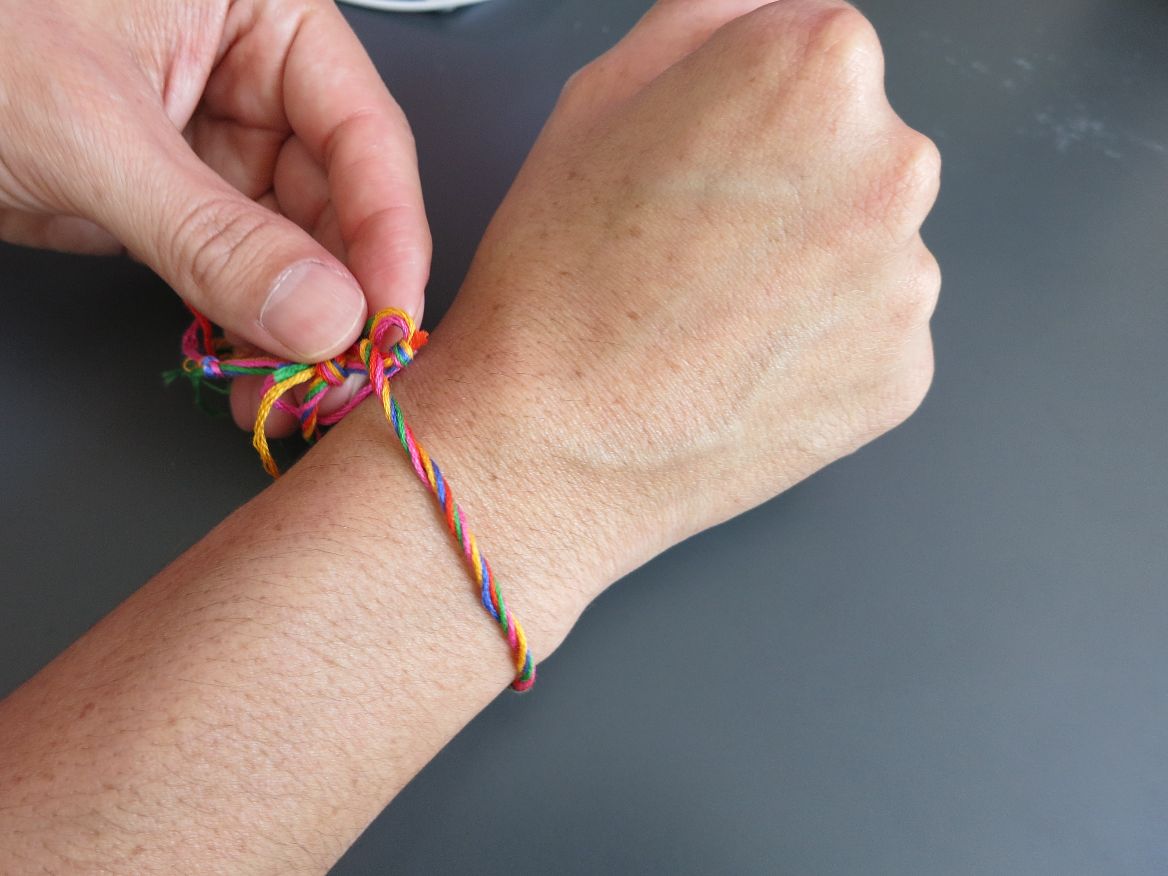Five-color bracelet.