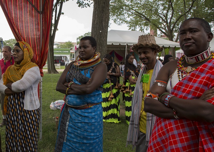 Kenyan participants listen to U.S. and Kenyan park officials speak.