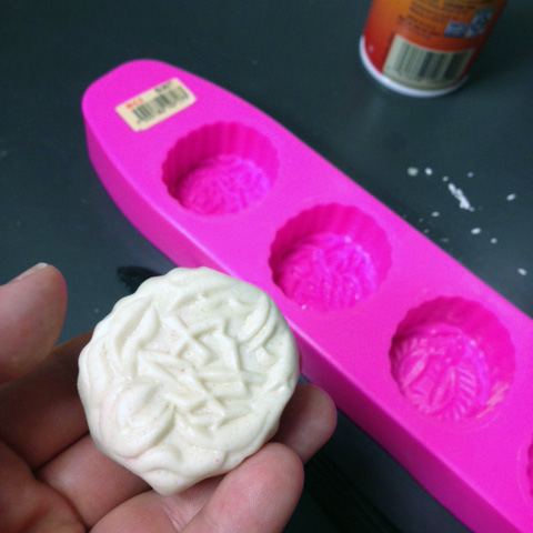 Play-dough moon cakes for Mid-Autumn Festival.