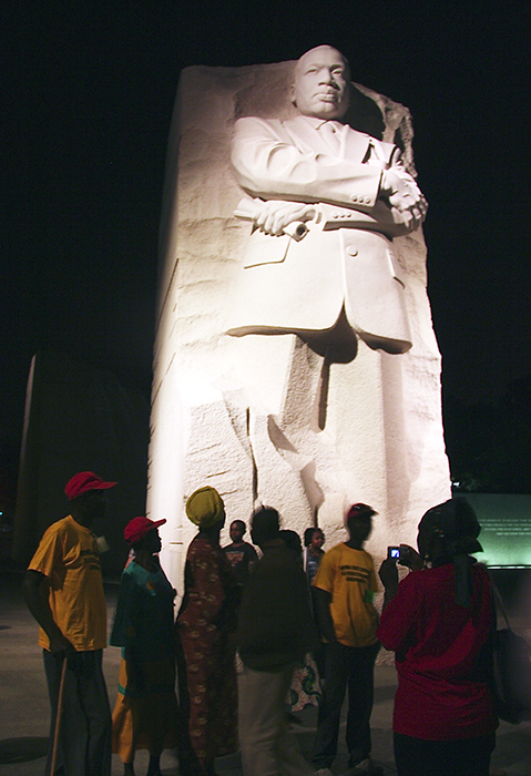 The Kenyan participants get a night tour of D.C.'s monuments, including the MLK memorial.