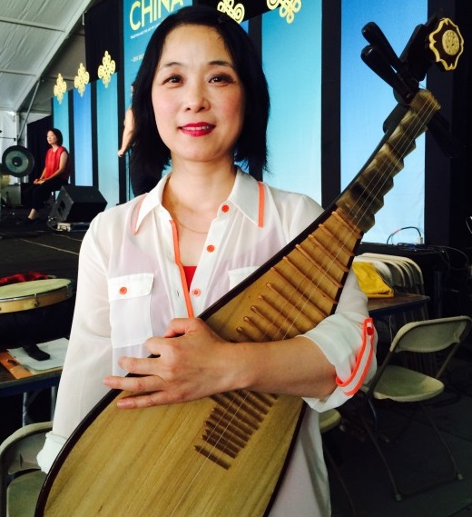 Pipa virtuoso Wu Man with her instrument.