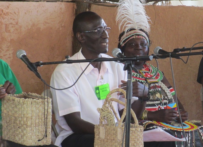 Presenter Patrick Abungu leading a talk at the Boma Stage.