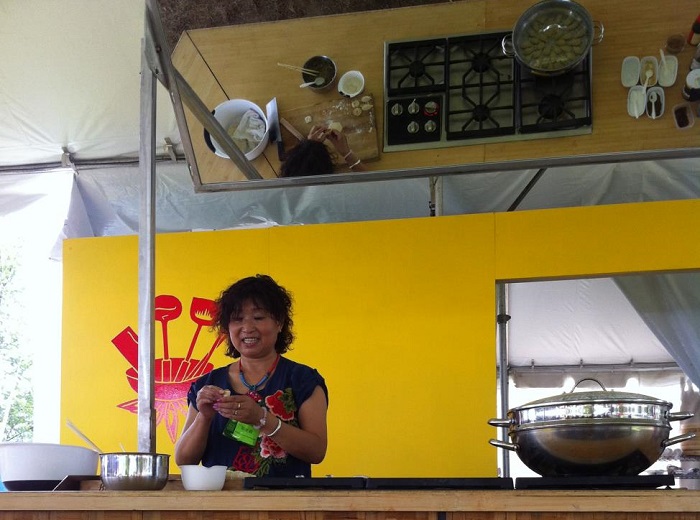 Tian Yali in the Five Spice Kitchen making another one of her specialties, dumplings. Photo by Karlie Leung