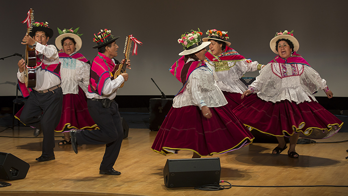 During the Opening Ceremony, Tradiciones Carumeñas performed the Sarawja dance. Photo by Francisco Guerra, Ralph Rinzler Folklife Archives