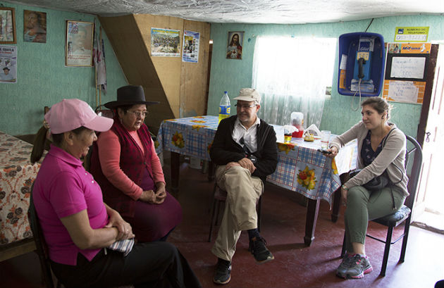 The Peru program curatorial team meets with some of the Festival's participants. Photo by Christina Díaz-Carrera, Ralph Rinzler Folklife Archives