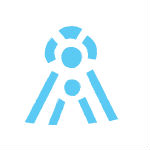 The cyan symbol is reflective of a mother and child, representing the Fiesta de la Virgen del Carmen de Paucartambo.