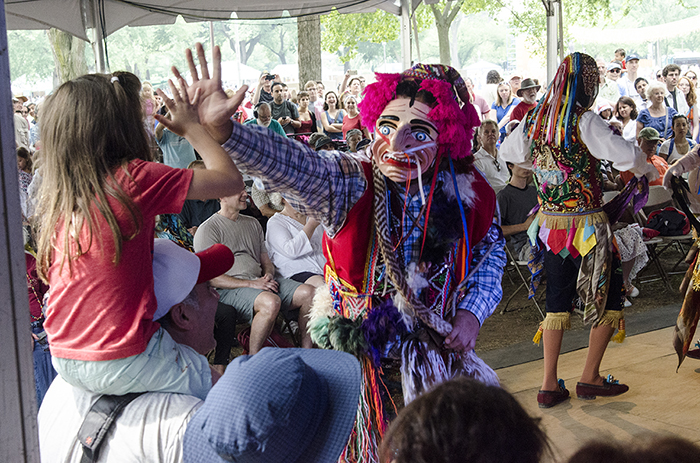 The Fiesta de la Virgen del Carmen performance in La Juerga got everyone pumped up. Photo by Josh Weilepp, Ralph Rinzler Folklife Archives