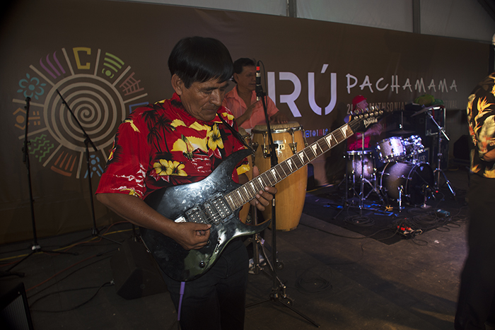 Los Wembler's de Iquitos on La Juerga Stage. Photo by Ronald Villasante, Ralph Rinzler Folklife Archives