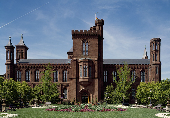 The Smithsonian Institution Building, better known as the Smithsonian Castle. Photo by Carol M. Highsmith, courtesy of the Library of Congress Prints and Photographs Division