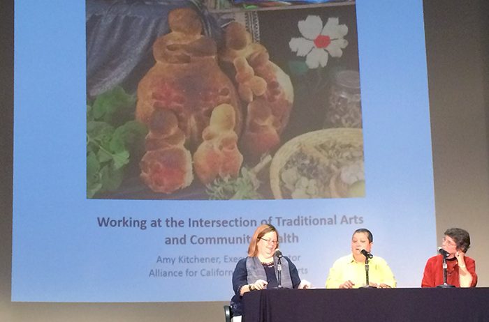 Amy Kitchener, Maribel Alvarez, and Amy Skillman share a panel presentation at the “Cultural Sustainability in the Age of Globalization” symposium at the Smithsonian in May 2016. Photo by Ying Diao