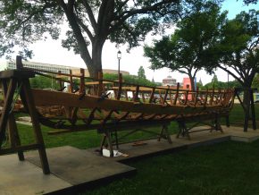 Engineers will rebuild this boat throughout the Festival. Photo by SarahVictoria Rosemann