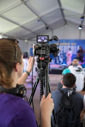 <em>FandangObon</em> director Nobuko Miyamoto sings this lyric based on a Japanese saying: "<em>Ichigo ichie</em>—This moment, once in a lifetime." It's true of each moment at the Folklife Festival, and luckily our video documentation team is there to capture them all. Photo by Francisco Guerra, Ralph Rinzler Folklife Archives