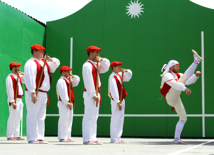 Men of the Oinkari performing in the Frontoia on the National Mall in 2016. Photo by SarahVictoria Rosemann