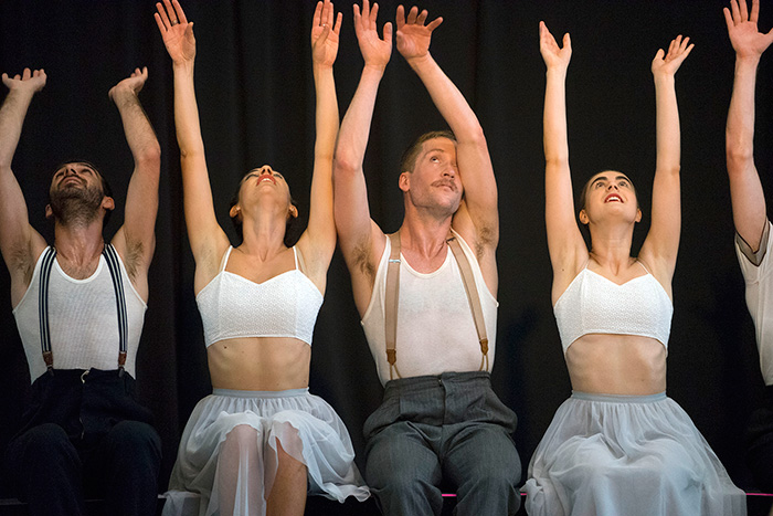 Aukeran closed out the Arts and Industries Stage with their brand of contemporary Basque dance. Photo by Caroline Angelo, Ralph Rinzler Folklife Archives