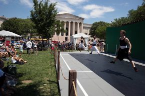 Aukeran Dance Company takes the stage. Photo by Francisco Guerra, Ralph Rinzler Folklife Archives