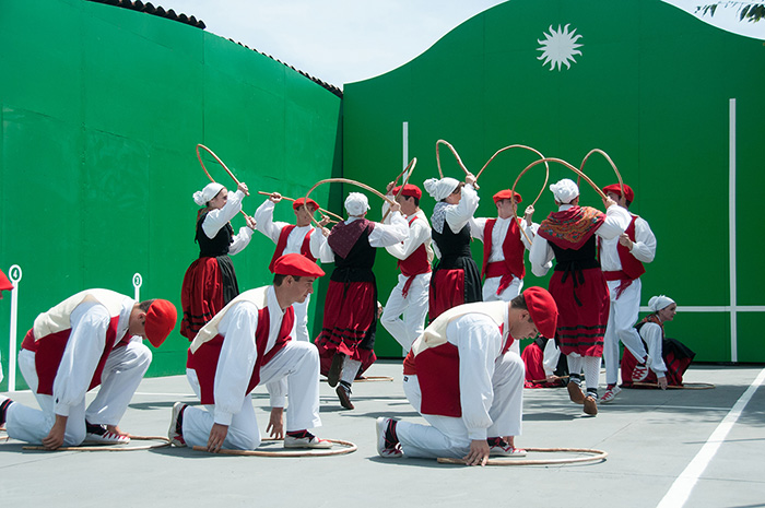 The Oinkari Basque Dancers from Boise, Idaho, are making their third appearance at the Folklife Festival this weekend, after performance at the 1968 and 1973 Festivals. Photo by Joe Furgal, Ralph Rinzler Folklife Archives