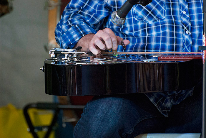 Today we welcomed several National Endowment for the Arts National Heritage Fellows, including master Dobro player Jerry Douglas. Photo by Ronald Villasante, Ralph Rinzler Folklife Archives