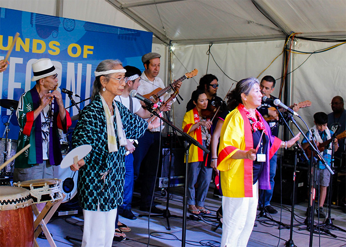 George Abe performs along with FandangObon. Photo by SarahVictoria Rosemann