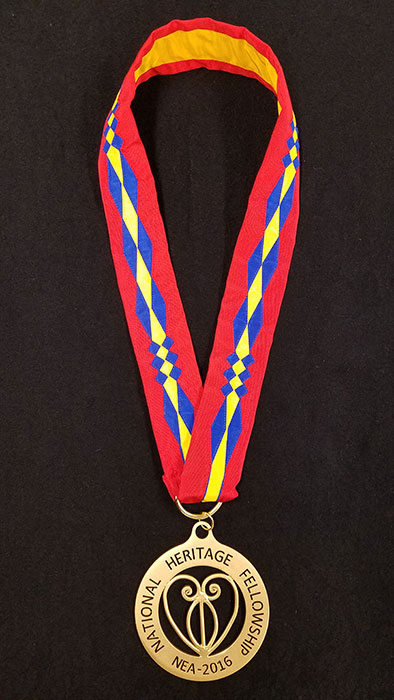 The new NEA National Heritage Fellows medal. Photo by Cheryl Schiele