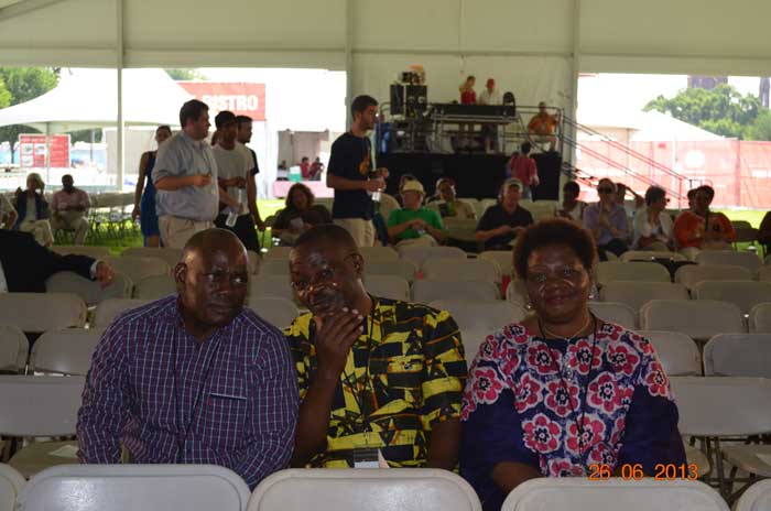 Members of the delegation take their seats in the VIP section of the audience for the Festival opening ceremony. Photo by Elizabeth Ouma, courtesy of the Kenya Cultural Centre