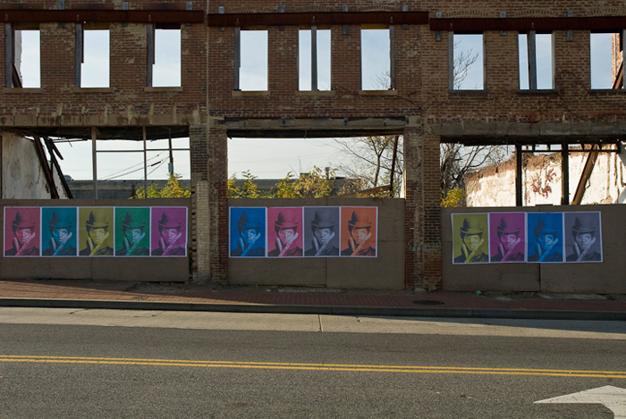 Washington, D.C.--the city itself--serves as showcase for thoughtful and provocative public and street art. Here, wheatpasted posters by Steven Cummings provoke questions about identity.