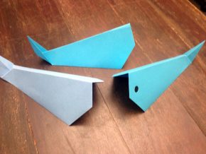Whale origami. Photo by Sara Dufour